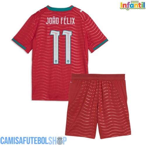 Camisa de time de futebol Portugal Joao Felix #11 Replicas 1º Equipamento Infantil Mundo 2026 Manga Curta (+ Calças curtas)